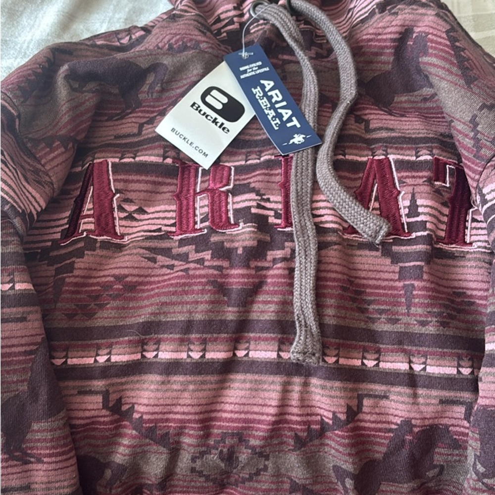Ariat women’s  Zip Up Sweater - Pink and Brown